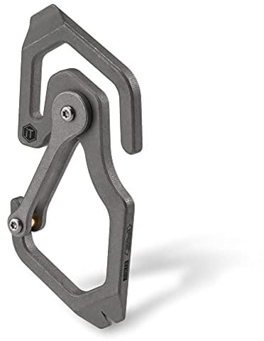 KeyUnity Titanium Carabiner Keychain 3-in-1 Multitool | Double-Ended Pry Bar with Nail Puller Everyday Carry Tool for Man Camping & Hiking