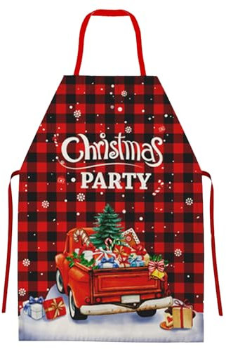 NLAND Delantal de Navidad para Hombre y Mujer - Cocina Navideño Divertido de Decoración para Fiesta, Restaurante, Barbacoa