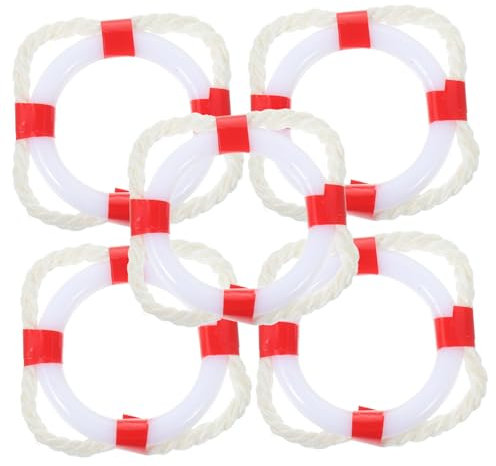PHENOFICE 5St Mini-Rettungsring Modell eines nautischen Schwimmrings Rettungsring für Mikrolandschaften spaß plastikenten Feenfiguren schwimmboje Schwimmringdekorationen Miniatur-Bojenmodell