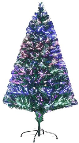 LOIBUYZ Christmas Tree, Premium Artificial Green Xmas Tree – Foldable Bushes Pine Tree, 2FT, 2.6FT, 3FT, 4FT, 5FT, 6FT Xmas Home Decorations, Metal Stand (Fiber Optic, 4FT)