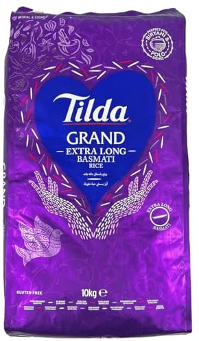 Tilda Riz Basmati Grand 10kg – Riz basmati à grains longs extra long de qualité premium, idéal pour Biryani & Polo – Grains parfaits de l'Himalaya, grand conditionnement pour occasions spéciales avec