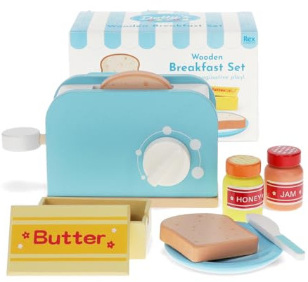 Wooden Toy Toaster Playset