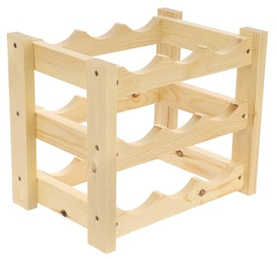 GoodFreshDecor Range Bouteille Casier À Vin pour 9 Bouteilles Stable en Bois De Pin Couleur Naturelle 34 x 24 x 29 cm