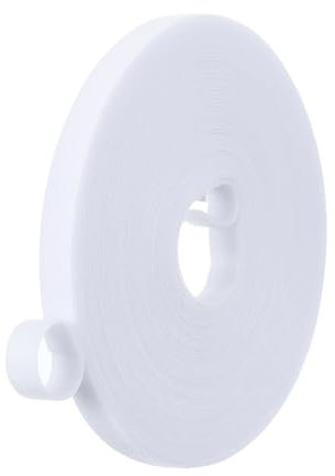 PATIKIL 0.4IN x 33FT Hook and Loop Tape, Double-Sided Nylon Strips Reusable Cable Ties Roll Multi-Purpose Cord Management Tape Wrap Fastener for Home Office, White