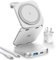 AC Island 2025 Caricatore Wireless Pieghevole 5 in 1, Stazione di Ricarica Mag-safe, Supporto di Ricarica Magnetica per iPhone 16/15/14/13/12 Serie, Apple Watch 10/Ultra, per AirPods 4/Pro(Argento)