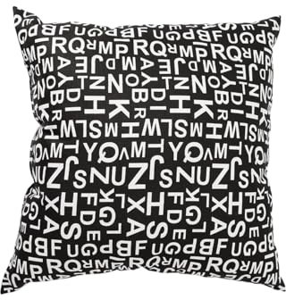 POWER INN Zierkissen Baumwolle | 40 x 40 cm | schwarz mit weißen Buchstaben | Klassisch | Waschbares Kissen als Dekokissen, Sofakissen und Kopfkissen | gefüllt mit Oeko Tex 100 Füllwatte