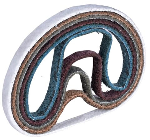 Fabricado con bandas de lija Scotch Brite 3M SC-BS Banda de no tejido Lijadora de banda para tubos (Mix 5 medium,veryfine,Superfine,typeT white, 13mm x 457mm)