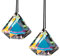 Kristalle zum Aufhängen, 2 Stück Regenbogen Kristall Sonnenfänger, 4,8 cm Kristalldiamant Sonnenfänger Prismen, Suncatcher Kristall für Kronleuchter Anhänger, Fenster Ornament Handwerk Deko