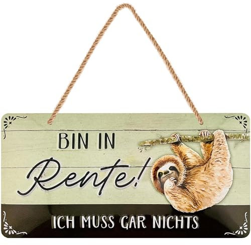 LANOLU Retro Blechschild Ruhestand Geschenk zum Renteneintritt Männer, Rentner Geschenk Deko zur Pensionierung und Rentenbeginn, lustige Geschenkidee zur Rente 16x32cm