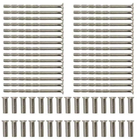 DAQUN 30 Pcs M4 Screws for Door Handles, Door Handle Screws Stainless Steel M4x16mm 30 Pcs Through Fixing Bolts for Cabinet Drawers, Furniture Hardware, Metric Thread Machine Fasteners