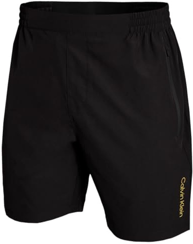 Calvin Klein Mens Versa Lightweight Shorts - Black/Dark Yellow - L