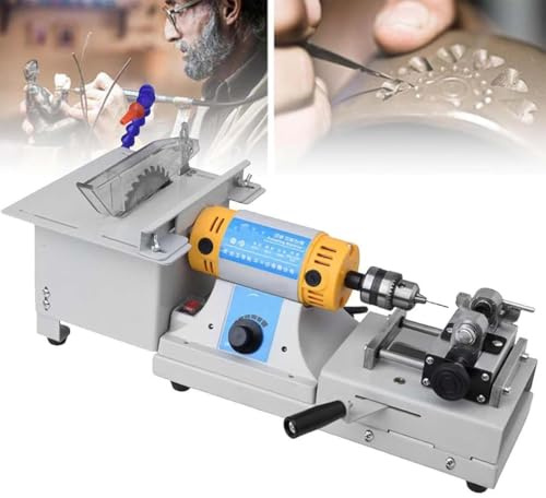 GJBMXSM Edelstein-Polier- Und Schleifmaschine, 750 W Jadestein-Tischschleifmaschine, 0-10000 U/Min DIY-Schmuckstein-Polier- Und Puffermaschine, Bohrmaschine, Schneidemaschine