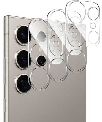 【Lot de 3】 Protection Objectif Caméra pour Samsung Galaxy S24 Ultra, Verre trempé, Protège-objectif, protection caméra, 9H dureté, Anti-Choc Anti-Rayures, Transparent Haute Définition