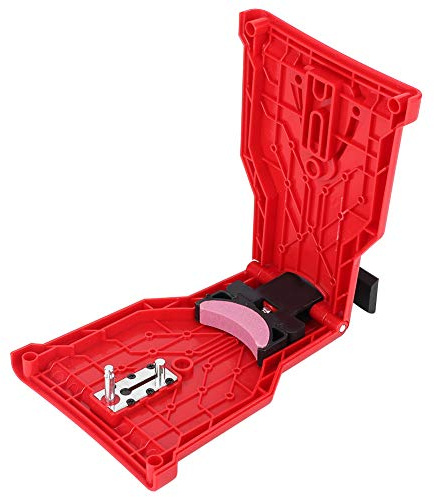 Depisuta Tragbarer Elektrischer Kettensägen-Zahnschärfer, Schnelles Schleifwerkzeug Zum Kettenschärfen, Rot/gelb/grün, ABS, 21,6 X 14,5 cm, 1 Stück (Rot)
