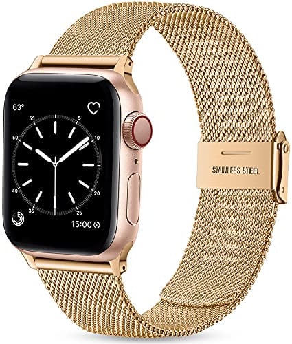 Wepro Ersatzarmband Kompatibel mit Apple Watch Armband 41mm 40mm 38mm 42mm(Series 10 11), Klassisches Mesh Metall Armband für iWatch Series 11 10 9 8 7 6 5 4 3 2 SE/SE2/SE3 Damen,Roségold