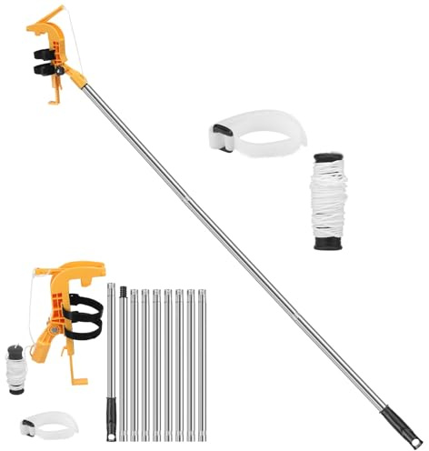 3.6m Teleskop-Sprühdosen Verlängerung, 0-115° winkelverstellbarer Sprühdosen Adapter, stabiler Sprühdosenhalter für Wespenspray, Sprühfarbe Aerosoldosen – ohne Leiter auf Höhen bis (Gelb)