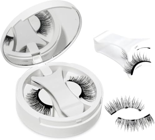 Ciglia Finte Magnetiche con Applicatore, Senza Colla, Facile da Indossare e Rimuovere, Riutilizzabili per un Look Naturale, Istruzioni Incluse