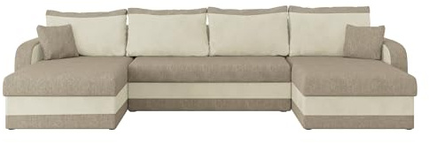 Mirjan24 Ecksofa Kristofer U, Design Eckcouch Couch mit Schlaffunktion, DREI Bettkasten, Wohnlandschaft, Bettfunktion, U-Form Sofa, Seite Universal, Farbauswahl (Matana 17 + Polo 872)