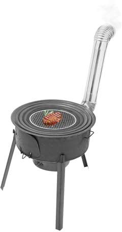 TuliperMood Poêle à bois de camping, cheminée design en acier, réchaud d'extérieur 4 anneaux