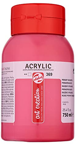 Talens Art Creation - Tarro de colores acrílicos 750 ml - Magenta primario 369 - Alta resistencia a la luz - Pintura artística versátil