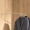 Eckgarderobe, 52 x 52 cm, hochwertig, Edelstahl matt geschliffen, verdeckte Wandbefestigung, 1/4 Kreis Kleiderstange, Garderobenstange gebogen, Metall rostfrei, Wandgarderobe - PHOS Design