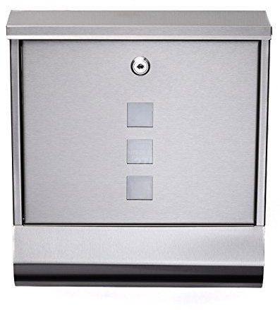 Cassetta con giornale del tubo in acciaio inox 35 cm di altezza in argento hpb2210, posta a parete con materiale di fissaggio antiruggine