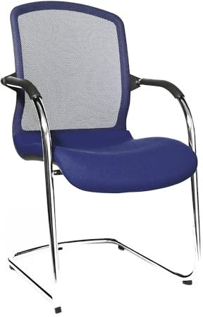 TOPSTAR | Open Chair - der Design-Besucherstuhl | Freischwinger mit Netzrücken | VE 2 STK | Royalblau