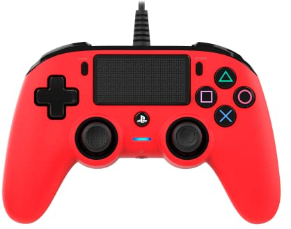 Nacon - Compact Mando con licencia Oficial Sony para PS4 y PC, Gaming Controller con Cable - Rojo