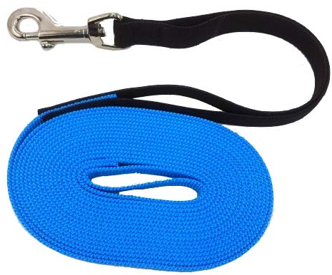 elropet Flex Fährtenleine Schleppleine mit Ruckdämpfer hellblau 50m-20mm Hundeleine
