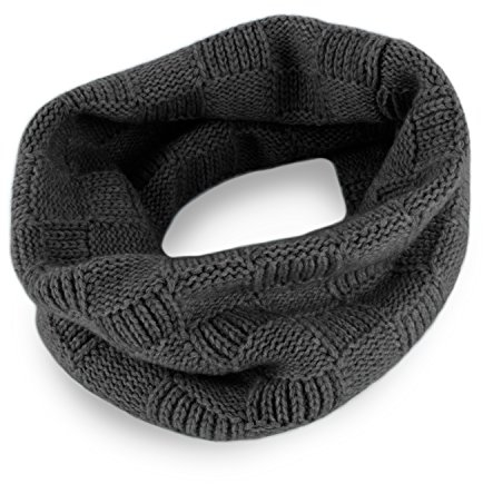 Love Cashmere Herren 100% Kaschmir-Schlauchschal mit Schachbrettmuster - Dunkelgrau - Handgefertigt in Schottland