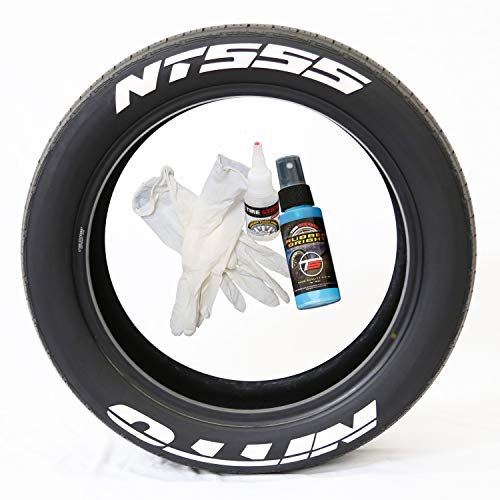 Tire Stickers Nitto NT555 Reifenaufkleber mit Kleber und Ausbesserungsreiniger, 2 Unzen