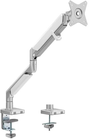 LogiLink BP0086 Aluminium Monitor Desk Mount for 17-32 Inch (LCD, LED, OLED, etc.) with Gas Lift, Flat & Curved TVs, Arm Length = 506 mm
