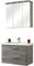 - Peter 11 - Badmöbel-Set - 82 cm - Badset, Komplettset, 3-teilig mit Spiegelschrank, Keramik-Waschtisch usw. in Sangallo Grau quer