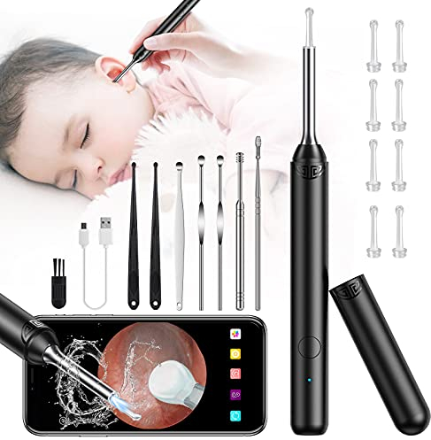 Ear Camera, DCAEMAK Ear Wax Camera, Ear Wax Remover Camera, WiFi Otoscope Ear Wax Removal Kit, Waterproof Ear Camera with 3.9MM 1080P HD Visual Lens 6 LED Lights, Wireless Ear Scope Ear Cleaner
