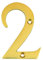 Nutfield Hardware 3 Inch / 75mm House Numbers Polished Brass Door Numbers Screw Fixed Mailbox Office Hotel House Door Number 2 with Mounting Screws for Walls, Doors, and Gates