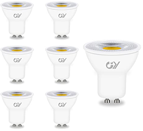 GY GU10 LED Kaltweiss Lampe,8W 6500K 600 Lumen Kaltweiß Glühbirnen,Ersetzt 80W Halogen Leuchtmittel,38° Abstrahlwinkel Spot Strahler,Nicht Dimmbar Reflektor Lampen,6 stück[Energieklasse E]