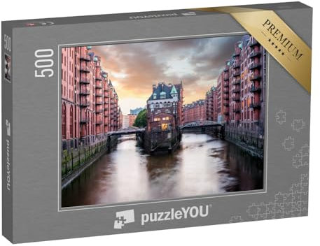 puzzleYOU: Puzzle 500 Teile „Hamburger Speicherstadt“ – aus der Puzzle-Kollektion Hamburg, Deutsche Städte