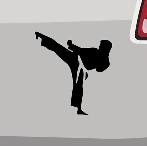 Stickerfreaks - Karate Aufkleber - Kampfsport - 6,5x6cm - Schwarz - Vinyl - UV-beständig - Selbstklebend - Auto, Fenster, Wand - Kampfsport Enthusiasten in Deutschland