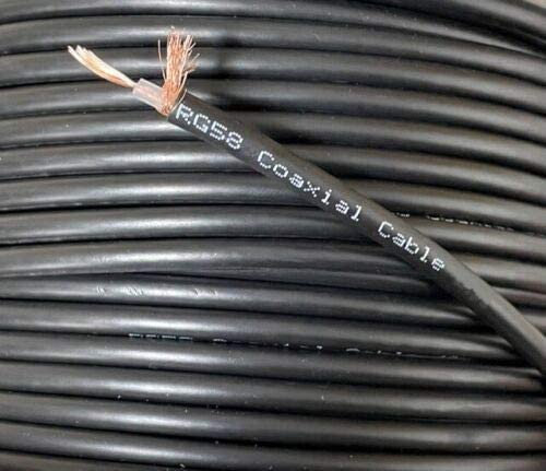 electrosmart RG58 Cable coaxial/coaxial negro - Multi-Strand - Impedancia: 50 Ohm - Longitud 20 m