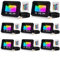 Ikodm 8er RGB Strahler 10W Fluter LED mit Fernbedienung, 16 Farben 5 Modi Farbwechsel Dimmbar Flutlicht für Außen,IP66 Wasserdicht Speicherfunktion Außenstrahler für Rasenlampe Baumlicht