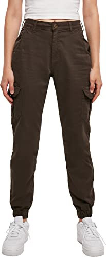 Urban Classics Damen Ladies High Waist Cargo Pants Brown, 29