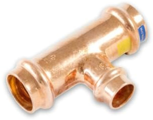 Sanpro Pressfitting T-Stück Mittelabgang reduziert, Größe V 28 - Abgang V 22 - V 28 (Kupfer Gas Wasser Trinkwasser Heizung Sanitär Fittings Fitting Kupferleitung)