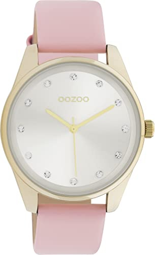 Oozoo Timepieces Damen Uhr - Armbanduhr Damen mit 18mm breites Lederarmband | Hochwertige Uhr für Frauen - Edle Analog Herrenuhr in rund
