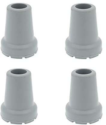 Lifeswonderful - Stoßdämpfende Gummi-Schutzkappen für Gehstöcke - 4 Stück - 19mm - Grau