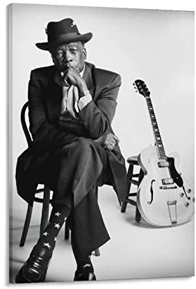 John Lee Hooker Poster Rock and Roll Hall of Fame Poster Retro Poster Druck Kunst Wandbild Leinwand Poster Moderne Schlafzimmer Dekor 60 x 91 cm