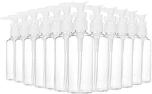 Dasing 12 Pack 3.4Oz/100Ml Transparent Travel Bottles Pump Bottle Lotion Dispenser Bottle for Water, Massage Oil, Shampoo