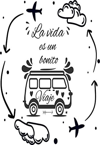 Adesivo per Camper Esterno in Vinile - La Vita È un Bel Viaggio - 20 cm x 30 cm - per Furgoni e Camper