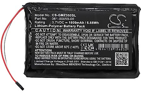 TCTK Akku 1800mAh Kompatibel mit [Garmin] ZUMO 340LM, ZUMO 350LM, 390LM, zumo 396, zumo 396 LMT-S Ersetzt 361-00059-00, 361-00059-01 FBA