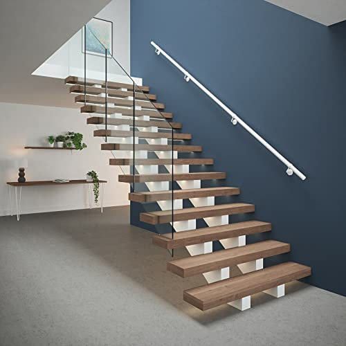 Rothley Matt White Internal 3.6m Easy Fit Stainless Steel Staircase Handrail Kit
