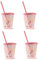 Snips, Vasos Plástico 4 pcs, Vasos Reutilizables 385 ml, Vasos con Pajita y Tapa, Decoración de Unicornio, 0% BPA y libre de ftalatos